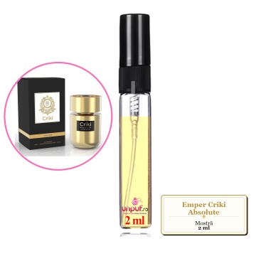 Mostra fiola din Parfumul Emper Criki Absolute, decant sticla cu pulverizator