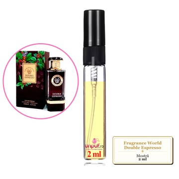 Mostra fiola din Parfumul Fragrance World Double Espresso, decant sticla cu pulverizator - Img 2