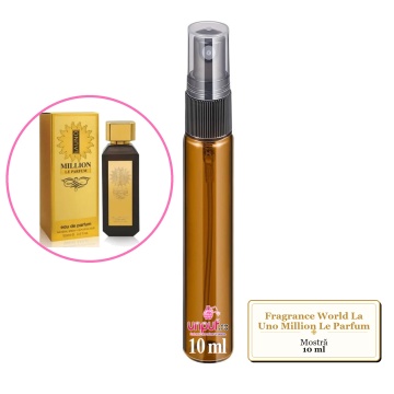 Mostra fiola din Parfumul Fragrance World La Uno Million Le Parfum, decant sticla cu pulverizator