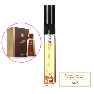 Mostra fiola din Parfumul French Avenue Liquid Brun, decant sticla cu pulverizator