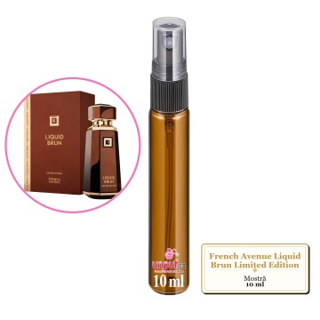 Mostra fiola din Parfumul French Avenue Liquid Brun Limited Edition, decant sticla cu pulverizator