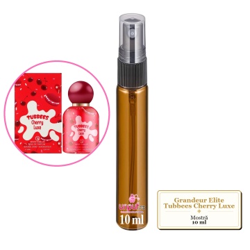 Mostra fiola din Parfumul Grandeur Elite Tubbees Cherry Luxe, decant sticla cu pulverizator