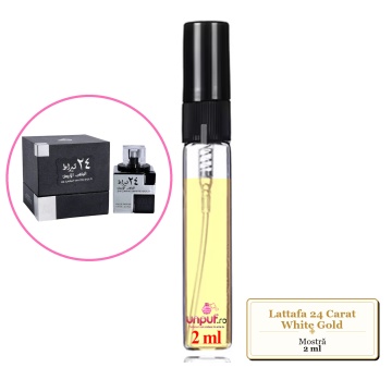 Mostra fiola din Parfumul Lattafa 24 Carat White Gold, decant sticla cu pulverizator - Img 1