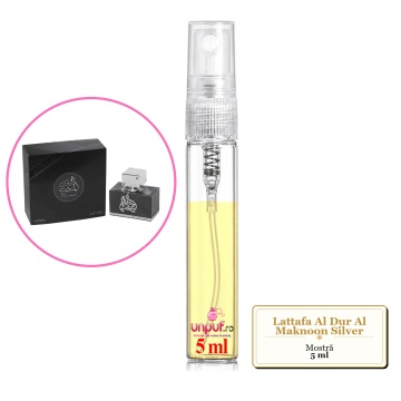 Mostra fiola din Parfumul Lattafa Al Dur Al Maknoon Silver, decant sticla cu pulverizator - Img 4