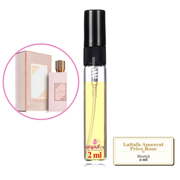 Mostra fiola din Parfumul Lattafa Ameerat Prive Rose, decant sticla cu pulverizator