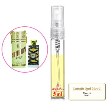 Mostra fiola din Parfumul Lattafa Oud Mood, decant sticla cu pulverizator - Img 4
