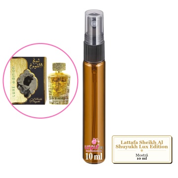 Mostra fiola din Parfumul Lattafa Sheikh Al Shuyukh Lux Edition, decant sticla cu pulverizator