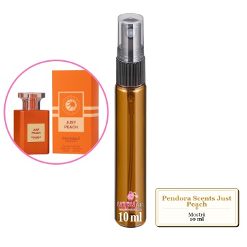 Mostra fiola din Parfumul Pendora Scents Just Peach, decant sticla cu pulverizator