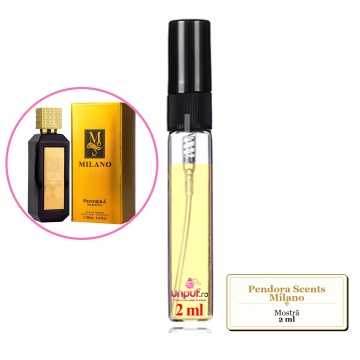 Mostra fiola din Parfumul Pendora Scents Milano, decant sticla cu pulverizator