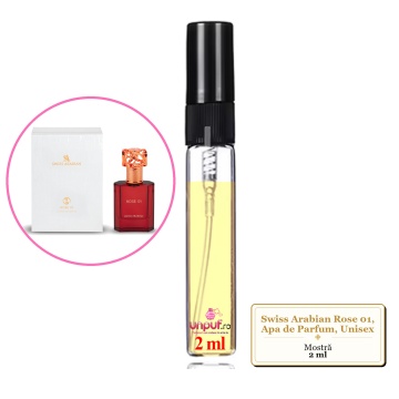 Mostra fiola din Parfumul Swiss Arabian Rose 01, Apa de Parfum, Unisex, decant sticla cu pulverizator - Img 4