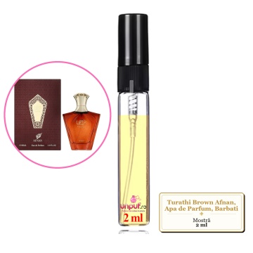 Mostra fiola din Parfumul Turathi Brown Afnan, Apa de Parfum, Barbati, decant sticla cu pulverizator - Img 4