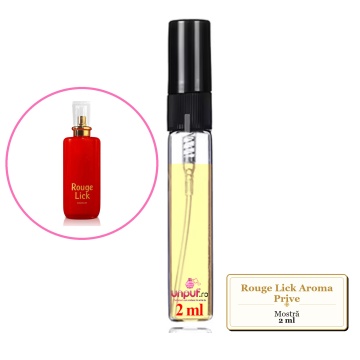 Mostra fiola din Rouge Lick Aroma Prive, decant sticla cu pulverizator