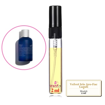 Mostra fiola din Velvet Iris Aro-Fac Lazuli, decant sticla cu pulverizator