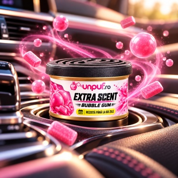 Odorizant Auto Unpuf Extra Scent Bubble Gum, Parfum Auto Dulce, Intensitate Reglabilă, Până la 60 Zile, 40g - Img 4