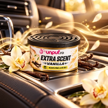 Odorizant Auto Unpuf Extra Scent Vanilla, Parfum Auto cu Aromă de Vanilie, Intensitate Reglabilă, Până la 60 Zile, 40g - Img 3