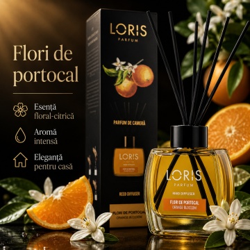 Odorizant de Cameră cu Bețișoare Parfumate Loris Parfum Flori de Portocal, 120 ml, Esență Floral Citrică, Miros Plăcut și Persistent - Img 5