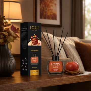 Odorizant de Cameră cu Bețișoare Parfumate Loris Parfum Tartă cu Mere, 120 ml, Esență Apple Pie, Miros Cald și Persistent - Img 4