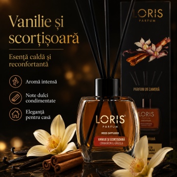 Odorizant de Cameră cu Bețișoare Parfumate Loris Parfum Vanilie și Scorțișoară, 120 ml, Esență Caldă și Condimentată, Miros Plăcut și Persistent - Img 5