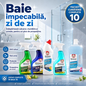 Pachet complet solutii curatenie Klintensiv HOME 10 Casa Completa, pentru bucatarie, baie, WC, geamuri, pardoseli, inox, cuptor si plita, 10 produse, 5,75 L, 4x Stickere - Img 3