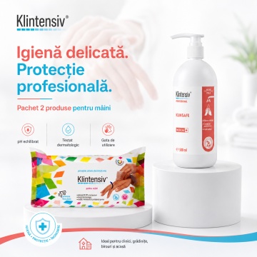 Pachet igiena mainilor Klintensiv Professional – 500 ml + 70 buc - Img 4
