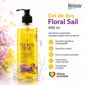 Pachet ingrijire completa Klintensiv, sapun lichid Liliac 500 ml, sapun lichid Iasomie 500 ml, gel de dus Floral Sail 400 ml, sampon Anti-Cadere 400 ml si servetele demachiante 25 buc, 5 produse, 4x Stickere - Img 4
