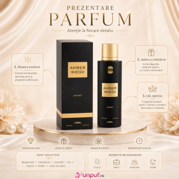 Parfum Arăbesc Ajmal Amber Wood Hair Mist 100 ml, Damă, edp - Img 3