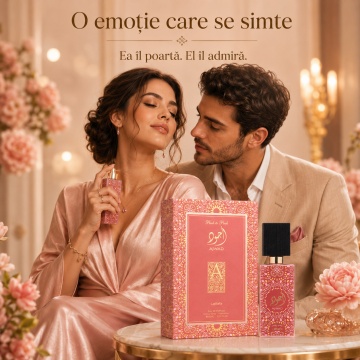 Parfum Arăbesc Ajwad Pink To Pink Lattafa 60 ml, Apă de Parfum Unisex, Aromă Lemnos Aromatică cu Guava, Grepfrut, Piper Roz, Trandafir, Vanilie și Mosc - Img 4