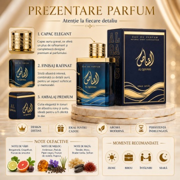 Parfum Arăbesc Al Qannas Ard Al Zaafaran 100 ml, Apă de Parfum Unisex Damă și Bărbat, Aromă Lemnos Aromatică Inspirată de Dylan Blue - Img 7