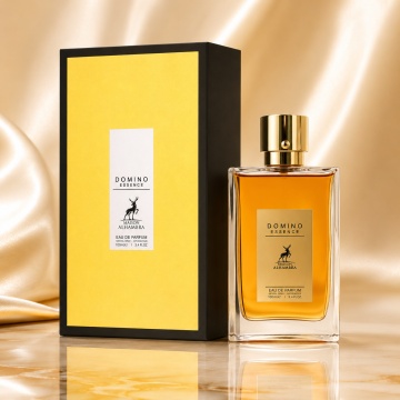 Parfum Arăbesc Alhambra Domino Essence 100 ml, Apă de Parfum Unisex, Damă și Bărbat, Maison Alhambra, Inspirat Rosendo Mateu, Aromă Oriental Modernă Ambrată și Vanilată cu Note Fructate, Bergamotă, Condimente, Iasomie, Trandafir, Note Lemnoase, Cedru, Amb