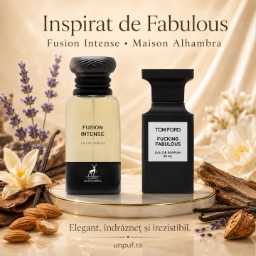 Parfum Arăbesc Alhambra Fusion Intense Maison Alhambra 80 ml, Apă de Parfum Unisex, Damă și Bărbat, Aromă Piele Oriental Lemnoasă, Inspirat Fabulous - Img 8