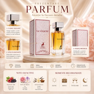 Parfum Arăbesc Alhambra La Vivacite 30 ml, Apă de Parfum Damă, Maison Alhambra, Inspirat La Vie est Belle en Rose, Aromă Oriental Modernă Floral Fructată cu Note Fructate, Bergamotă, Condimente, Iasomie, Trandafir, Note Lemnoase, Cedru, Ambră, Mosc și Van - Img 3