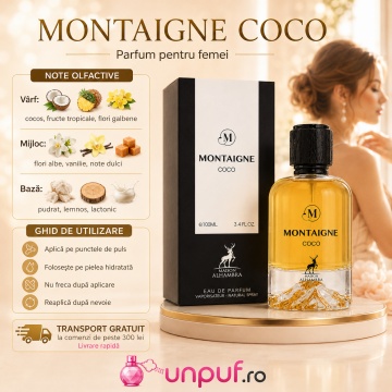 Parfum Arăbesc Alhambra Montaigne Coco 100 ml, Apă de Parfum Damă, Maison Alhambra, Inspirat Coco Vanille, Aromă Oriental Modernă Cremoasă și Tropicală cu Note Fructate, Bergamotă, Condimente, Iasomie, Trandafir, Note Lemnoase, Cedru, Ambră, Mosc și Vanil - Img 9
