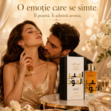 Parfum Arăbesc Ameer Al Oudh Intense Lattafa 100 ml, Apă de Parfum Unisex, Damă și Bărbat, Inspirat By The Fireplace Maison Margiela, Aromă Oriental Ambrată Lemnoasă Dulce cu Șofran, Nucșoară, Absint, Labdanum, Mușcată, Note Lemnoase, Oud, Pielărie și Van - Img 5