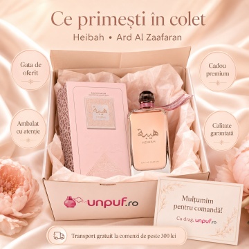 Parfum Arăbesc Ard Al Zaafaran Heibah 100 ml, Apă de Parfum Damă, Inspirat Black Orchid, Aromă Oriental Arabescă cu Bergamotă, Condimente, Șofran, Iasomie, Lemn de Santal, Trandafir, Oud, Ambră, Mosc și Vanilie - Img 4
