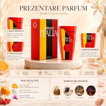 Parfum Arăbesc Armaf Italia 80 ml, Apă de Parfum Damă, Aromă Feminină Luminoasă, Florală, Fresh și Rafinată Inspirată de My Way - Img 3