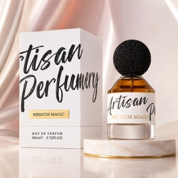 Parfum Arăbesc Artisan Perfumery Hibiscus Magic Fragrance World 80 ml, Apă de Parfum Unisex, Damă și Bărbat, Aromă Aromatic Orientală cu Citrice, Condimente, Note Proaspete, Flori Albe, Lavandă, Note Calde, Cedru, Ambră și Mosc