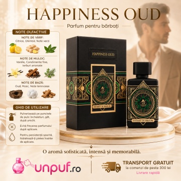 Parfum Arăbesc Bărbat Happiness Oud French Avenue 80 ml, Extrait de Parfum, Inspirat de Initio Oud For Happiness, Aromă Oriental Florală cu Oud, Litchi, Bergamotă, Șofran, Iasomie, Pralină, Trandafir, Ambră, Mosc, Vanilie, Citrice, Ghimbir și Note Lemnoas - Img 9
