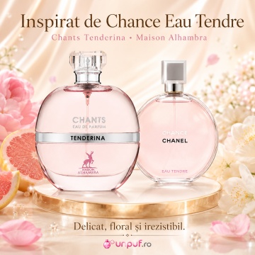 Parfum Arăbesc Chants Tenderina Maison Alhambra 100 ml, Apă de Parfum Damă, Inspirat Chance Eau Tendre Chanel, Aromă Floral Fructată cu Grapefruit, Gutuie, Iasomie, Trandafir și Mosc - Img 8