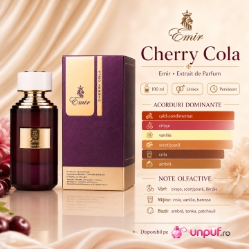 Parfum Arăbesc Cherry Cola Emir 75 ml, Extract de Parfum Unisex Damă și Bărbat, Aromă Oriental Condimentată, Gurmandă, Cireșe, Cola, Vanilie și Scorțișoară, Inspirată de Tonka Cola Mancera - Img 3