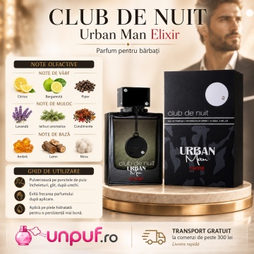 Parfum Arăbesc Club De Nuit Urban Man Elixir Armaf 105 ml, Apă de Parfum Bărbat, Aromă Oriental Fougere, Intensă, Aromatică și Masculină, Inspirată de Sauvage Dior - Img 9