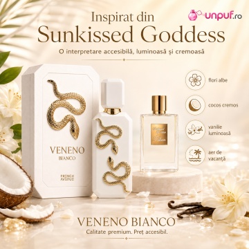 Parfum Arăbesc Damă Veneno Bianco French Avenue 100 ml, Apă de Parfum, Inspirat de Sunkissed Goddess Kilian, Aromă Lăptoasă Florală și Luminoasă cu Citrice, Flori Albe, Cocos Cremos, Vanilie, Lapte Delicat, Lemn de Cedru, Ambră și Mosc - Img 8