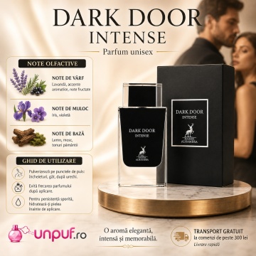 Parfum Arăbesc Dark Door Intense Maison Alhambra 100 ml, Apă de Parfum Bărbați, Inspirat Dior Homme Intense, Aromă Lemnos Floral Mosc cu Lavandă, Stânjenel, Ambrette, Pară, Cedru și Vetiver - Img 9