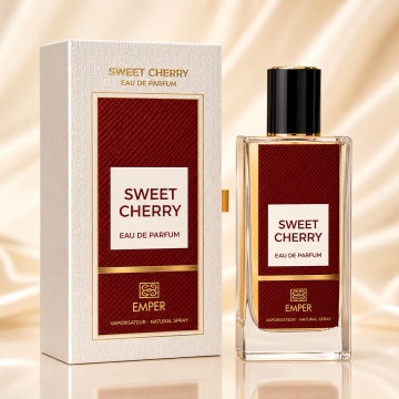 Parfum Arăbesc Emper Blanc Collection Sweet Cherry 85 ml, Apă de Parfum Damă, Inspirat Lost Cherry, Aromă Fructat Gurmandă Dulce și Seducătoare cu Cireșe, Fructe Roșii, Migdale Amare, Lichior de Cireșe, Iasomie, Trandafir, Tonka, Lemn Dulce, Mosc și Vanil