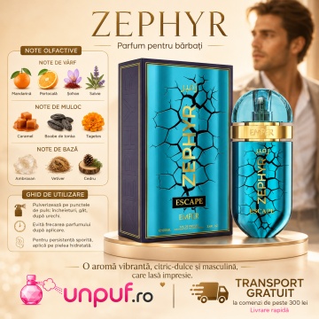 Parfum Arăbesc Emper Zephyr Escape 100 ml, Apă de Parfum Unisex, Damă și Bărbat, Inspirat Odyssey Mandarin Sky, Aromă Aromatic Orientală Fresh cu Citrice, Condimente, Note Proaspete, Flori Albe, Lavandă, Note Calde, Lemn de Cedru, Ambră și Mosc - Img 9