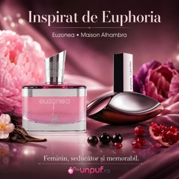Parfum Arăbesc Euzonea Maison Alhambra 100 ml, Apă de Parfum Damă, Inspirat Euphoria Calvin Klein, Aromă Oriental Florală Ambrată cu Rodie, Persimon, Note Verzi, Violetă, Floare de Lotus, Orhidee Neagră, Frișcă, Ambră și Lemn de Mahon - Img 8