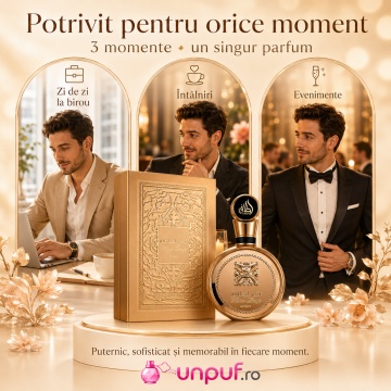 Parfum Arăbesc Fakhar Extrait Gold Lattafa Pride 100 ml, Apă de Parfum Bărbat, Aromă de Pielărie cu Tuberoză, Note Florale, Rășină, Pin, Note Animalice, Ambră și Mosc - Img 6