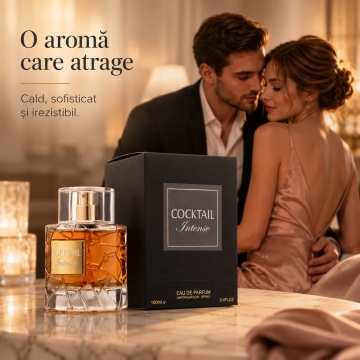 Parfum Arăbesc Fragrance World Cocktail Intense 100 ml, Apă de Parfum Unisex, Damă și Bărbat, Aromă Oriental Condimentată cu Citrice, Piper, Scorțișoară, Condimente Calde, Lemn de Cedru, Rășini, Patchouli, Ambră, Mosc și Vanilie - Img 6