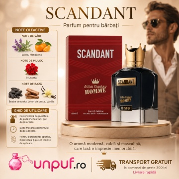 Parfum Arăbesc Fragrance World John Gustav Homme Scandant 100 ml, Apă de Parfum Bărbat, Aromă Aromatic Lemnoasă cu Grapefruit, Bergamotă, Piper, Geranium, Lavandă, Salvie, Ambră, Cedru, Mosc și Vetiver - Img 9