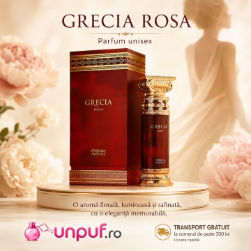 Parfum Arăbesc Grecia Rosa French Avenue 100 ml, Apă de Parfum Unisex, Damă și Bărbat, Inspirat Dom Rosa, Aromă Floral Fructată cu Grapefruit, Șampanie, Pară, Trandafir, Bujor, Iasomie, Olibanum, Cedru, Vetiver, Oud, Ambră și Mosc - Img 10