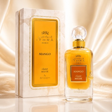 Parfum Arăbesc Ithra Mango Musk Ard Al Zaafaran 100 ml, Apă de Parfum Unisex Damă și Bărbat, Aromă Fructat Tropicală Inspirată de Eden Juicy Apple